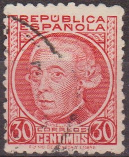 ESPAÑA 1935 687 Sello Personajes Gaspar Melchor de Jovellanos 30c República Española usado Espana Spain Espagne Spagna Spanje Spanien 